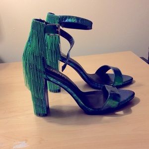 Turquoise and blue shoes